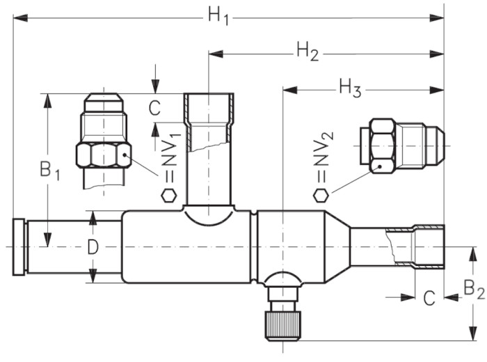 Клапан регулирующий KVP 12 Ридан 034L0023R размеры