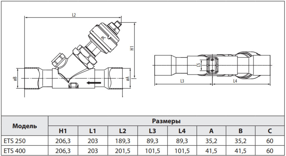 ETS 400 034G3500R размеры