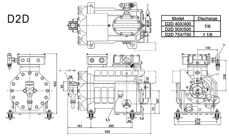 чертеж компрессора D2DC-50x