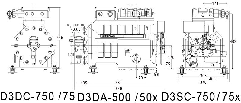 чертеж компрессора D3DA-50x