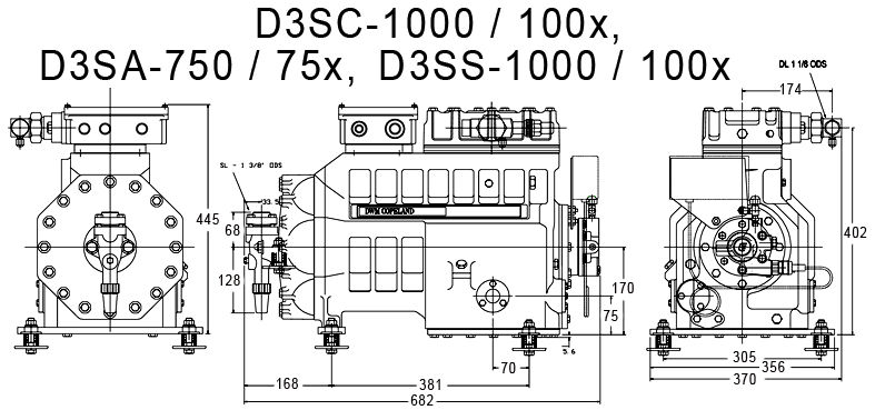чертеж компрессора D3SA-75x