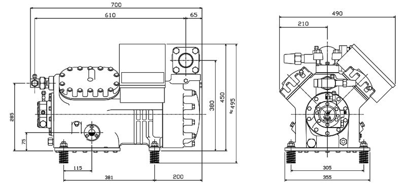 чертеж компрессора D4ST-200x