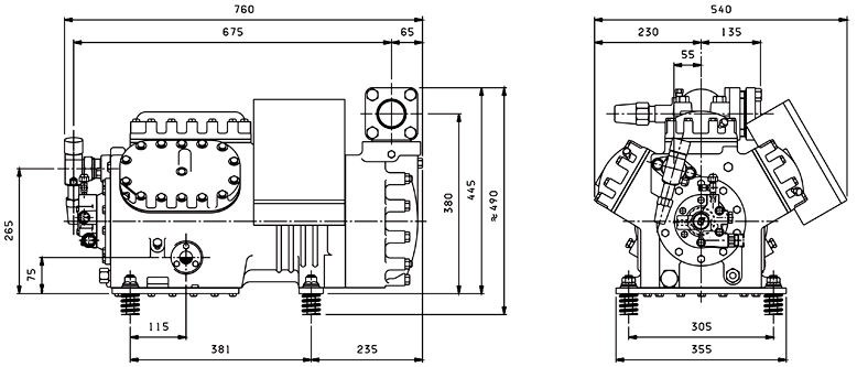чертеж компрессора D6SH-350x