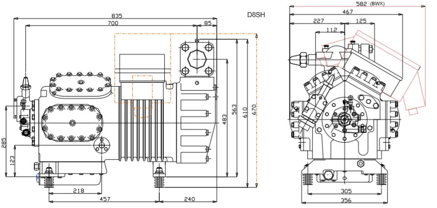 чертеж компрессора D8SH-370x
