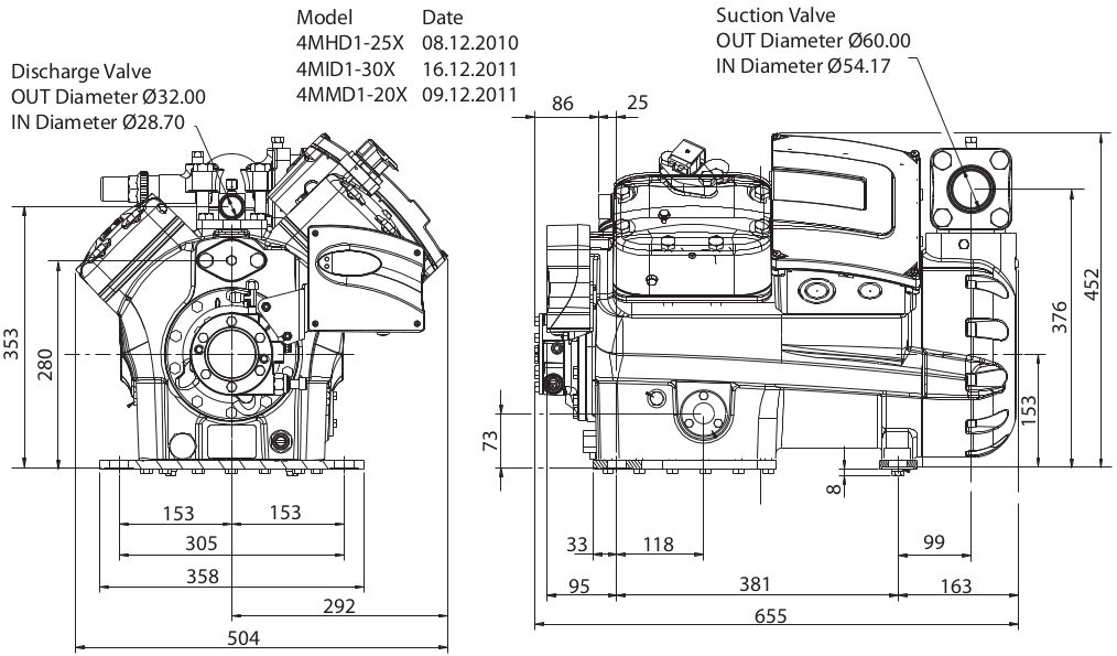 чертеж компрессора 4MHD-25X