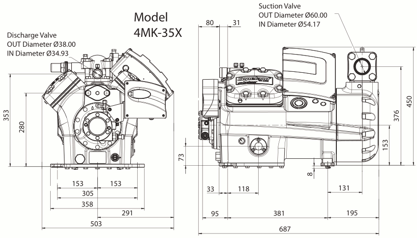 чертеж компрессора 4MU-25X