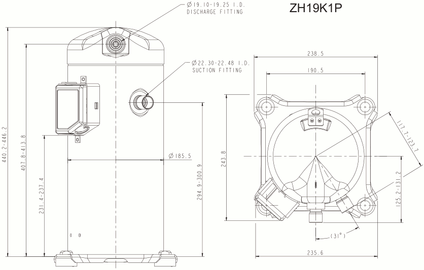 чертеж компрессора ZH19K1P