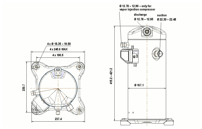 чертеж компрессора ZHI08K1P-TFM