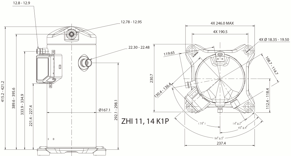 чертеж компрессора ZHI11K1P