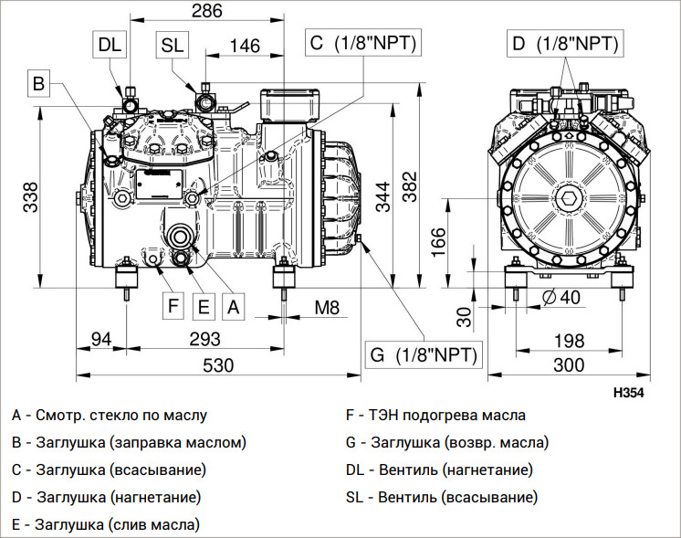 чертеж компрессора H1002CC