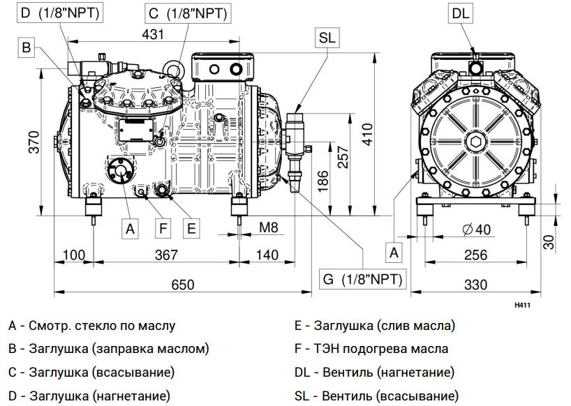 чертеж компрессора H1501CS