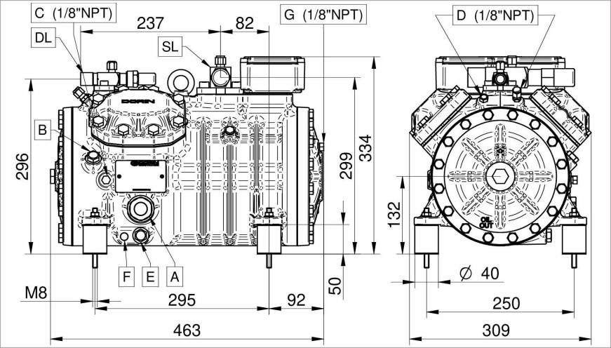 чертеж компрессора H505CC