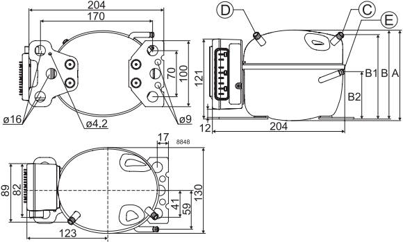 чертеж компрессора BD 250 GH.2 IND