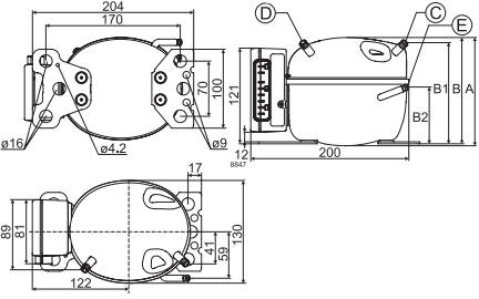 чертеж компрессора BD 50 F IND