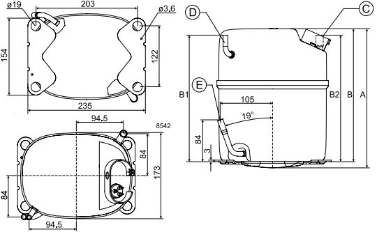 чертеж компрессора GS 26 MLX