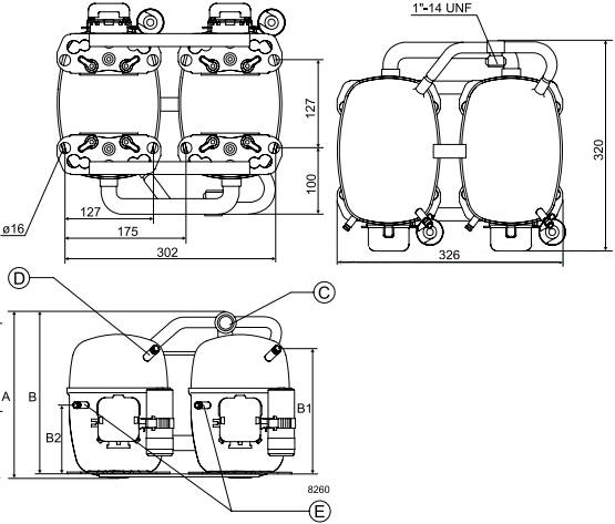 чертеж компрессора SC 12/12CL (195B0119)